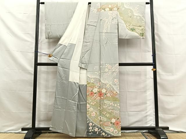 平和屋着物●訪問着　辻が花　暈し染め　金彩　正絹　逸品　BAAY8713hj