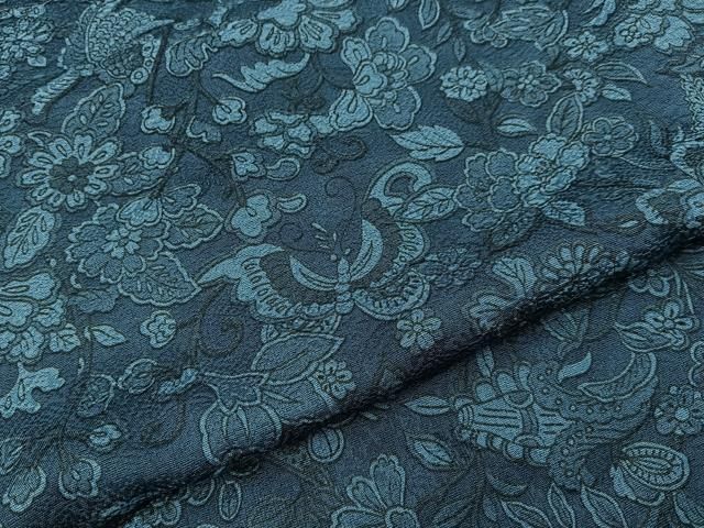 平和屋着物■上質な小紋　更紗花蝶文　正絹　逸品　BAAY8714hj