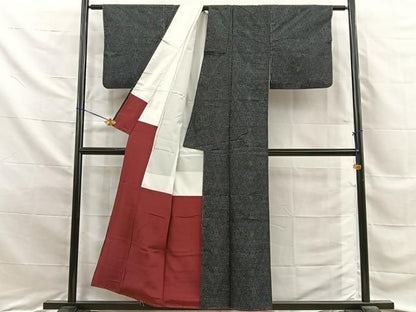 平和屋着物■本場大島紬　菱吉祥文　正絹　逸品　未使用　BAAY8717hj