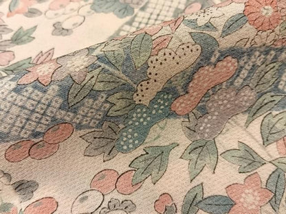 平和屋着物■上質な小紋　作家物　本泥染　板橋秋草文　正絹　逸品　未使用　BAAY8720hj