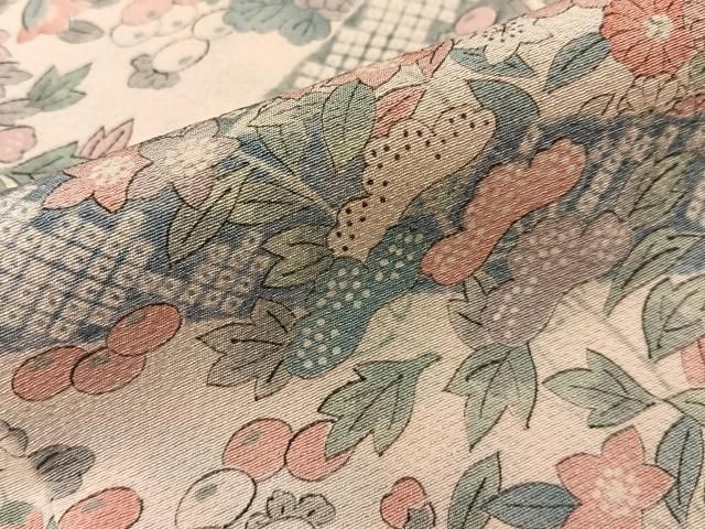 平和屋着物■上質な小紋　作家物　本泥染　板橋秋草文　正絹　逸品　未使用　BAAY8720hj
