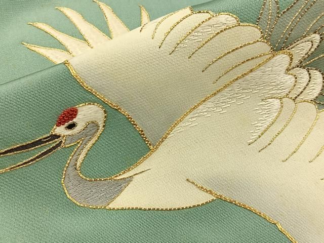 平和屋着物■中国三大刺繍　相良刺繍　色留袖　駒刺繍　飛鶴浜松文　金彩　正絹　逸品　未使用　BAAY8723hj