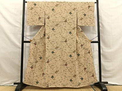平和屋着物■上質な小紋　人物文　正絹　逸品　BAAY8724hj