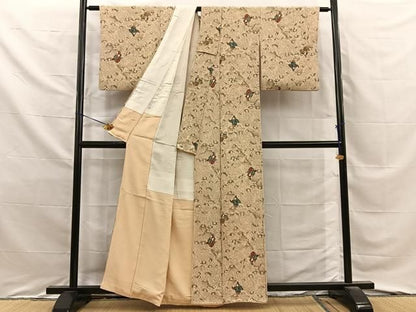 平和屋着物■上質な小紋　人物文　正絹　逸品　BAAY8724hj