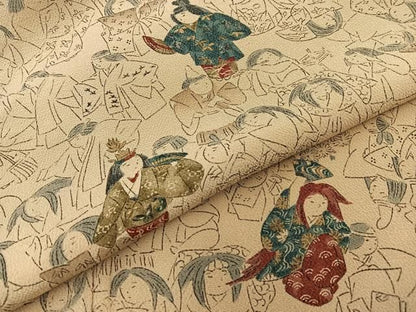 平和屋着物■上質な小紋　人物文　正絹　逸品　BAAY8724hj