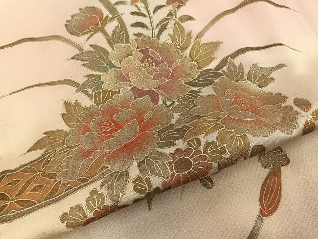 平和屋着物■豪華振袖　花車文　暈し染め　金彩　正絹　逸品　BAAY8730hj
