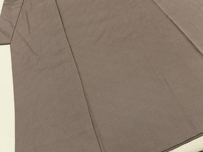 平和屋着物■男性　色紋付　入子菱地紋　胡桃染色　正絹　逸品　BAAY8731hj
