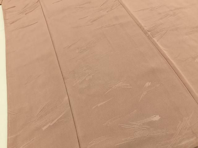 平和屋着物■上質な色無地　霞地紋　赤白橡色　正絹　逸品　BAAY8732hj