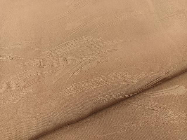 平和屋着物■上質な色無地　霞地紋　赤白橡色　正絹　逸品　BAAY8732hj