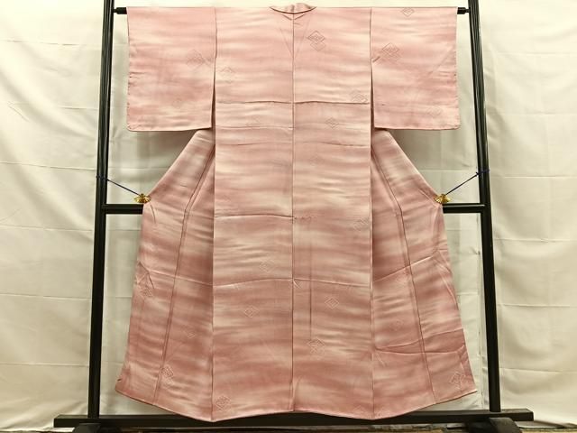 平和屋着物■上質な小紋　作家物　菱花地紋　暈し染め　正絹　逸品　BAAY8735hj
