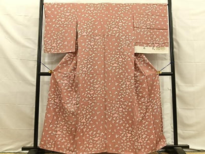 平和屋着物■上質な小紋　舞花文　反端付き　正絹　逸品　未使用　BAAY8737hj