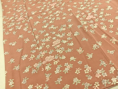 平和屋着物■上質な小紋　舞花文　反端付き　正絹　逸品　未使用　BAAY8737hj