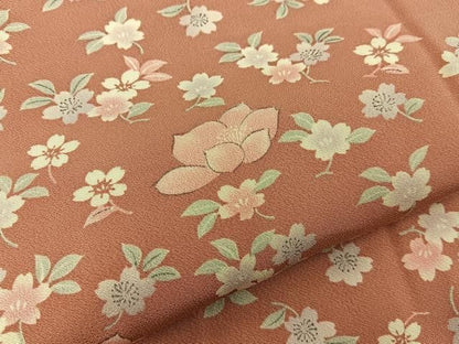 平和屋着物■上質な小紋　舞花文　反端付き　正絹　逸品　未使用　BAAY8737hj