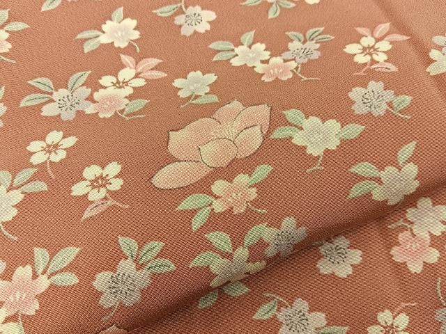 平和屋着物■上質な小紋　舞花文　反端付き　正絹　逸品　未使用　BAAY8737hj