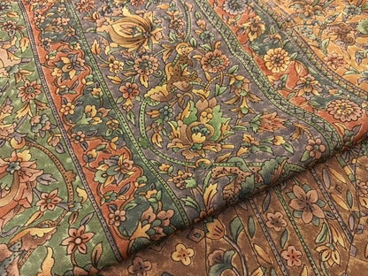 平和屋着物■上質な小紋　紬地　王宮更紗　反端付き　正絹　逸品　BAAY8738hj