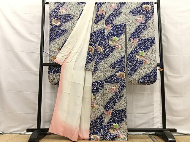 平和屋着物■豪華振袖　流水鴛鴦文　金彩　正絹　逸品　BAAY8739hj