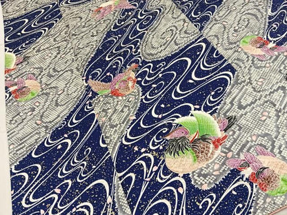 平和屋着物■豪華振袖　流水鴛鴦文　金彩　正絹　逸品　BAAY8739hj