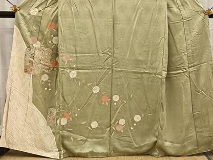 平和屋着物●訪問着　色紙重ね菊文　金彩　正絹　逸品　BAAY8740hj