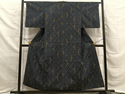 平和屋着物■上質な紬　松皮菱文様　正絹　逸品　未使用　BAAY8745hj