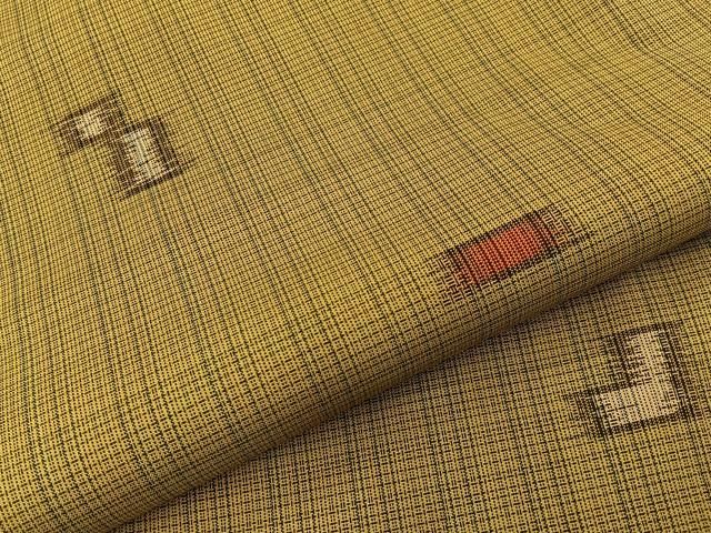 平和屋着物■上質な紬　幾何学文様　正絹　逸品　BAAY8746hj