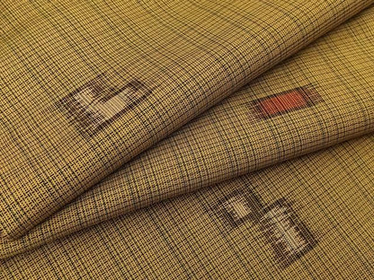 平和屋着物■上質な紬　幾何学文様　正絹　逸品　BAAY8746hj