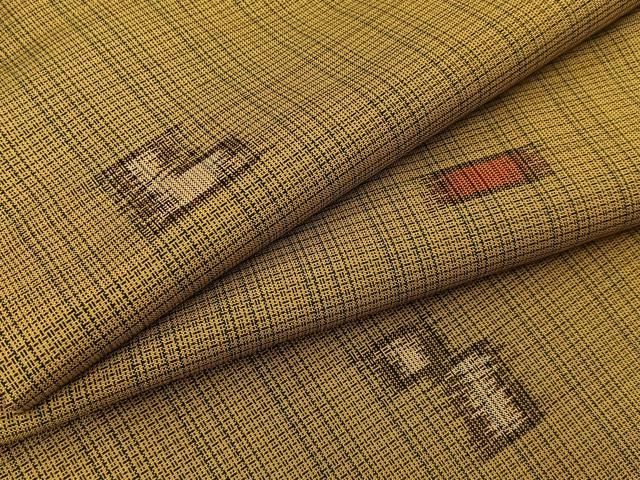 平和屋着物■上質な紬　幾何学文様　正絹　逸品　BAAY8746hj
