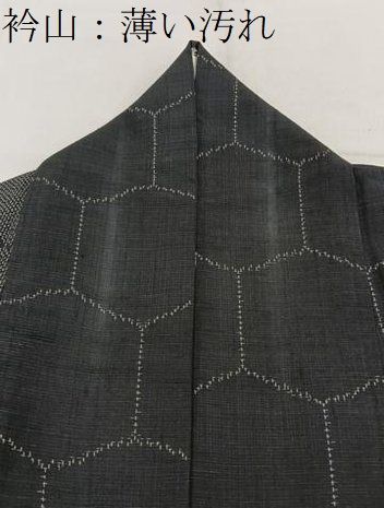 平和屋着物■上質な紬　亀甲文様　正絹　逸品　BAAY8748hj