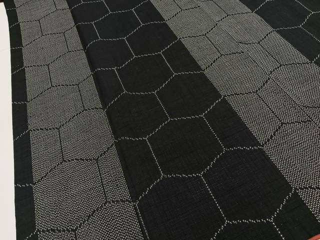 平和屋着物■上質な紬　亀甲文様　正絹　逸品　BAAY8748hj