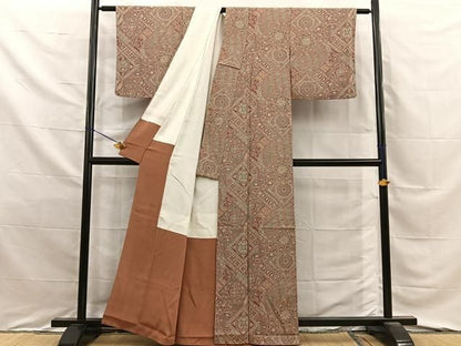 平和屋着物■上質な小紋　吉祥花文　正絹　逸品　BAAY8749hj