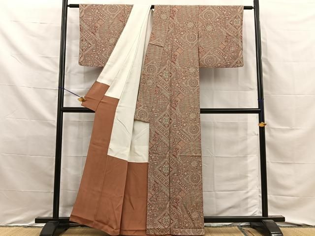 平和屋着物■上質な小紋　吉祥花文　正絹　逸品　BAAY8749hj