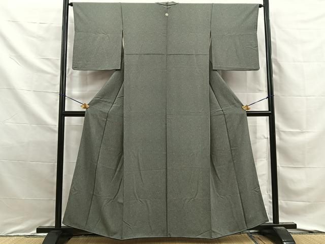 平和屋着物●江戸小紋　鮫小紋柄　黒地　正絹　逸品　BAAY8752hj