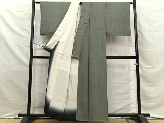 平和屋着物●江戸小紋　鮫小紋柄　黒地　正絹　逸品　BAAY8752hj