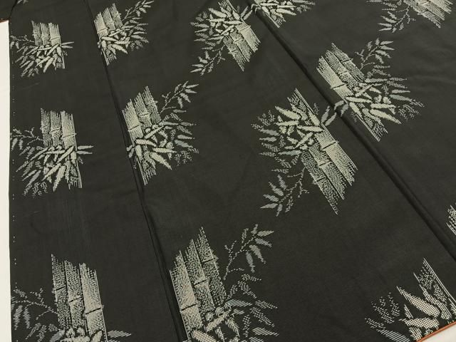 平和屋着物■本場村山大島紬　笹竹文　正絹　逸品　BAAY8759hj