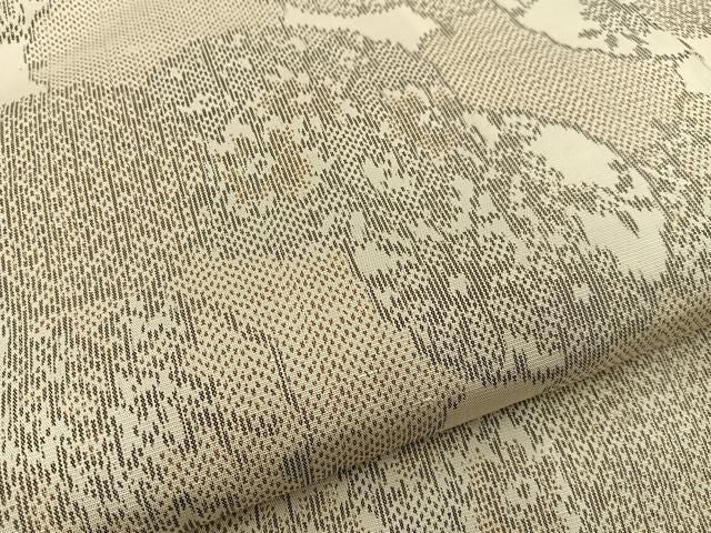 平和屋着物■上質な紬　雪輪草花文　正絹　逸品　BAAY8761hj