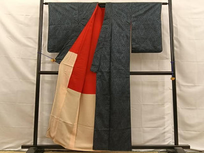平和屋着物■本場大島紬　割込絣　吉祥花文　正絹　逸品　BAAY8763hj