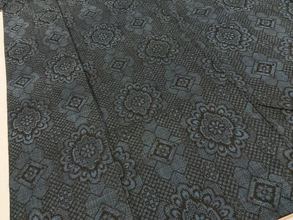 平和屋着物■本場大島紬　割込絣　吉祥花文　正絹　逸品　BAAY8763hj