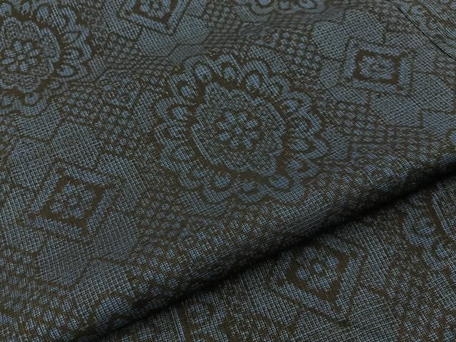 平和屋着物■本場大島紬　割込絣　吉祥花文　正絹　逸品　BAAY8763hj