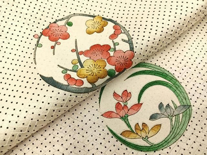 平和屋着物■上質な小紋　花丸文　正絹　逸品　BAAY8764hj