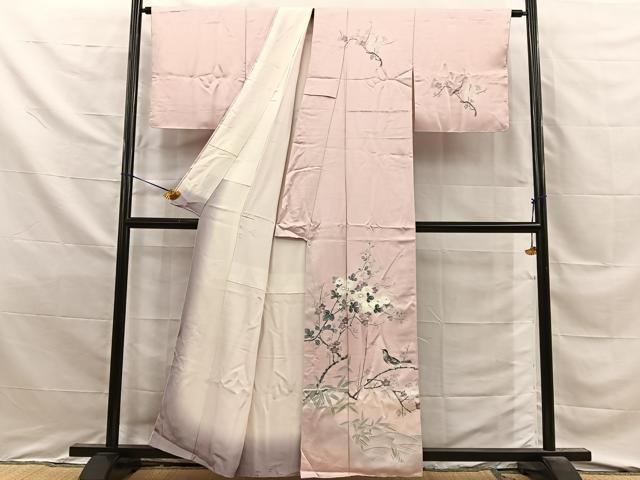 平和屋着物■訪問着　花鳥文　暈し染め　正絹　逸品　未使用　BAAY8767hj