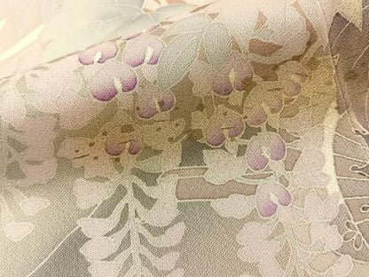 平和屋着物■訪問着　刺繍　花車文　暈し染め　金彩　正絹　逸品　BAAY8773hj