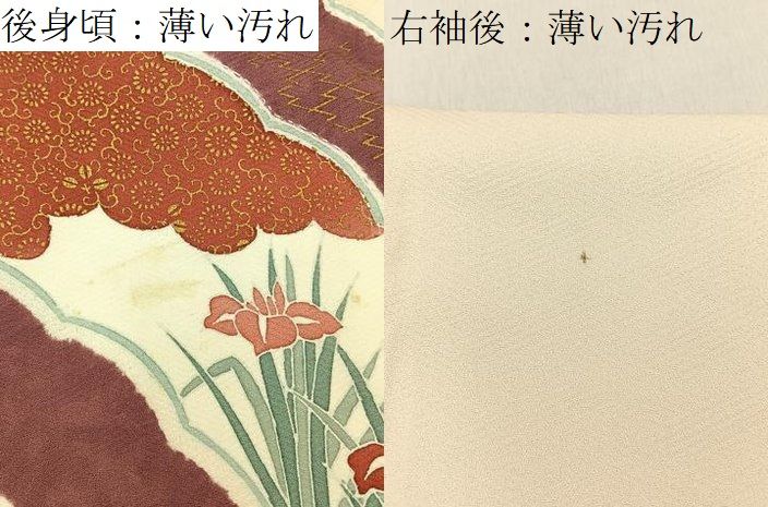 平和屋着物■訪問着　刺繍　流水草花文　金彩　正絹　逸品　未使用　BAAY8774hj