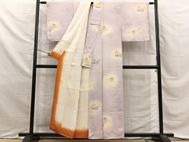 平和屋着物■上質な小紋　地紋起こし　流水仕覆文　暈し染め　正絹　逸品　BAAY8775hj