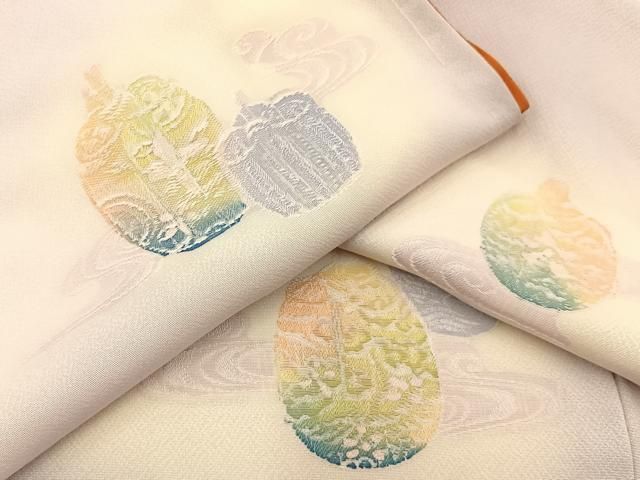 平和屋着物■上質な小紋　地紋起こし　流水仕覆文　暈し染め　正絹　逸品　BAAY8775hj