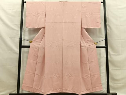 平和屋着物■上質な色無地　風景地紋　一斤染色　正絹　逸品　BAAY8776hj