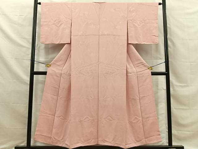平和屋着物■上質な色無地　風景地紋　一斤染色　正絹　逸品　BAAY8776hj