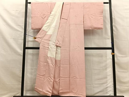平和屋着物■上質な色無地　風景地紋　一斤染色　正絹　逸品　BAAY8776hj