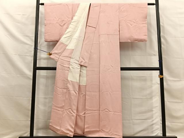 平和屋着物■上質な色無地　風景地紋　一斤染色　正絹　逸品　BAAY8776hj