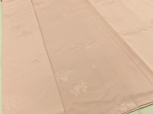 平和屋着物■上質な色無地　風景地紋　一斤染色　正絹　逸品　BAAY8776hj