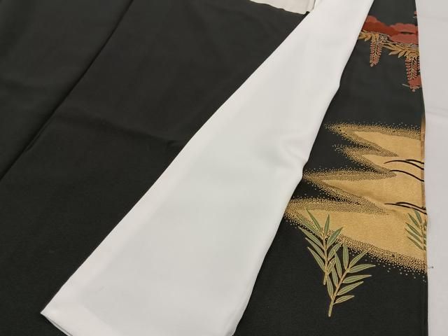 平和屋着物■豪華黒留袖　飛鶴片輪車文　金彩　正絹　逸品　BAAY8779hj