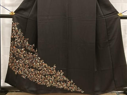 平和屋着物■訪問着　駒刺繍　扇面秋草文　伊勢丹扱い　正絹　逸品　BAAY8780hj